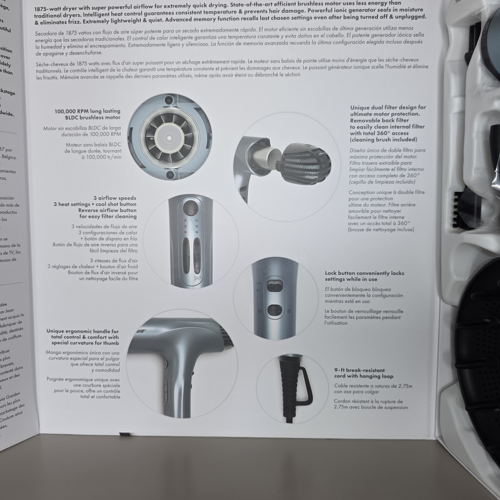Olivia Garden SuperHP Hair Dryer - Metallic Light Blue - Picture 5 of 7
